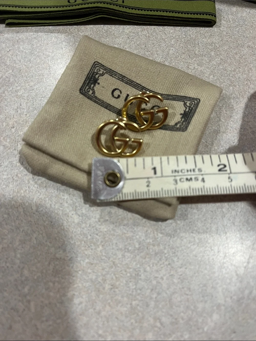 Designer inspired Gold Double G Cuff Links